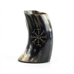 Custom Logo Ox Horn <b>Beer</b> Mug Handcrafted Eco-Friendly Viking Horn Mug Wholesale Medieval Drinking Horn Tankard for Bars - Product Image 5