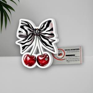 Herramienta de Belleza para Extensión de Pestañas, Placa Magnética Acrílica con Patrón de Cereza y Cebra, Marca Privada, Ecológica y Reutilizable - Product Image 1