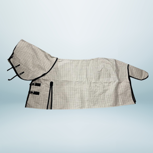 Été 17OZ Imperméable Non Doublé Toile Combo Cheval Tapis Double Fermeture Poitrine Avant Sangles de Jambe Amovibles pour Temps Chaud Equine - Product Image 1