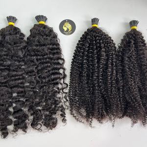 CDYHAIRVN Kinky Curl I Tip Hair Extensions 100% Human Hair Natural Afro Kinky Curly <b>Micro</b> Ring I Tips Full Volume Soft Texture - Product Image 2