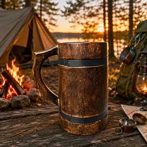 Direct Factory Wholesale Wooden Beer <b>Mugs</b> Shiny Polished Kitchenware Use Indian Handcrafted and Top Quality Natural Wooden <b>mug</b> - Product Image 4