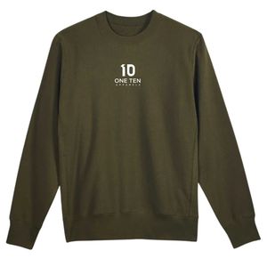 เสื้อสเวตเชิ้ตคอกลมสีเขียวมะกอกสำหรับผู้ชาย ผ้าฝ้ายพรีเมียม แขนยาว สวมใส่สบาย เหมาะสำหรับทุกวัน - Product Image 1