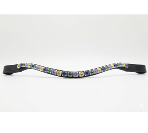 Fronture de Cheval en Cuir Rembourrée en Cristal Premium, Coutures Fantaisie, Durable, Couleur et Taille Personnalisables, Accessoires Équestres pour l'Équitation - Product Image 1