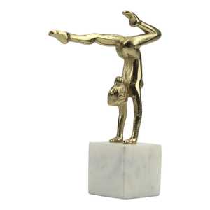 Jaffs Exports Aluminium 28cm H X 8cm W X 21.5cm L Golden Gymnast Figurine Sculpture Handmade Artistic Modern Tabletop Decor Home - Product Image 3