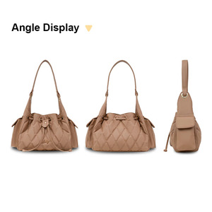 Sac seau matelassé Hody Fashion pour femme en cuir PU, fermeture éclair, 9 pouces, longueur de la sangle 44 cm, sac à main décontracté pour usage quotidien - Product Image 6