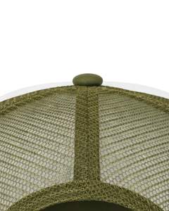 Gorra trucker personalizada verde oliva y blanca con malla trasera, cierre ajustable, transpirable, frente de espuma de poliéster, logotipo personalizado, gorra de béisbol. - Product Image 6