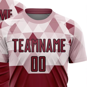 Camiseta de Fútbol Sublimada para Hombre, Cuello Redondo, Manga Corta, Poliéster que Absorbe la Humedad, Patrón Geométrico, Ropa Deportiva para Todas las Temporadas - Product Image 2