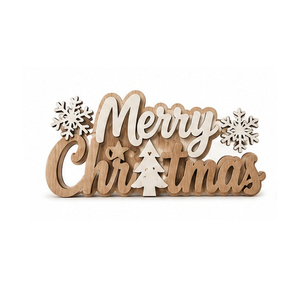 Merry <b>Christmas</b> <b>Wooden</b> Sign With Stars And <b>Tree</b> Traditional Handicraft Decoration - Product Image 4