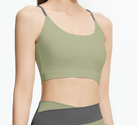 Ensemble soutien-gorge de sport doux pour femme à prix abordable, idéal pour le yoga et le fitness, ajustable, à maintien élevé, séchage rapide, couleur unie, fermeture avant