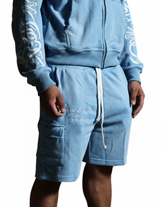 Designer High Quality Oversized Unisex Tracksuit Set Acid Wash Custom Men Womens hoodie and short set with <b>comfortable</b> - Product Image 6