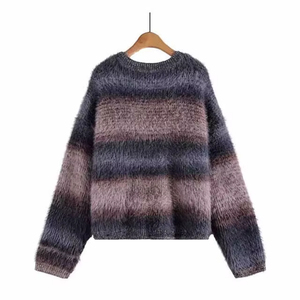 Custom Mohair <b>Cardigan</b> Floral Pattern Breathable Front Logo Autumn Knitwear - Product Image 2