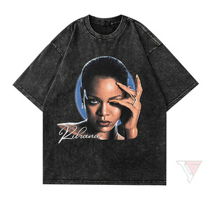 Oversized T-Shirt Men's Street Style Short Sleeve O-Neck Cotton Jersey Photo Print Front Logo - Product Image 3