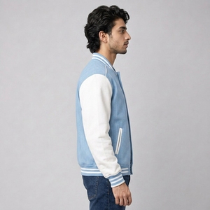 Veste universitaire de haute qualité avec manches en coton - Design élégant sur le devant, style décontracté, style classique, vêtements d'hiver pour hommes avec service OEM - Product Image 4