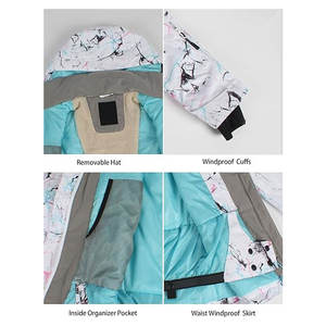 Ensemble veste et pantalon de ski pour femme, combinaison de snowboard à capuche, imperméable et coupe-vent, manteau d'hiver pour le ski - Product Image 4