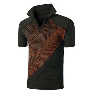 Polo informal de golf a rayas para hombre, manga corta, ajuste regular, sublimación personalizada, estampado antiarrugas, rendimiento, hecho de punto - Product Image 5