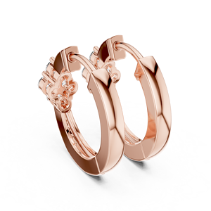 Modernos Pendientes de Aro Florales con Diamantes de Laboratorio Dorados, Elegantes Huggies con Racimo de Tréboles, Joyería de Diamantes de Lujo para el Día a Día, Regalo para Ella - Product Image 6