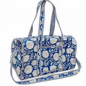 Bolsa de Lona de Algodón con Estampado Étnico Azul Índigo, Correa Extraíble, Suave, Duradera, Gran Capacidad, Bolso de Mano para Mujer, Día de San Valentín - Product Image 1