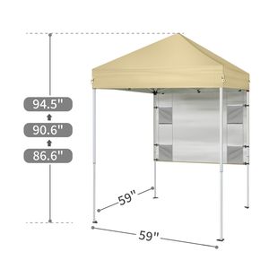 Gazebo da Esterno 5x5 Piedi con 1 Parete Laterale per Protezione dal Sole - Product Image 6