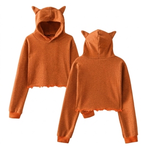 Sudaderas Cortas Blancas Personalizadas al por Mayor con LOGO para Mujer, Sudadera Corta de Algodón para Mujer, Sudadera Corta Estilo Streetwear - Product Image 3