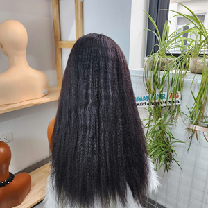 Cabello Humano Virgen Vietnamita Liso Kinky Yaki Barato al por Mayor sin Pegamento para Peluca Transparente HD Pequeño Largo - Product Image 4