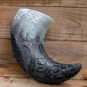 Corne à boire viking artisanale indienne de qualité supérieure, écologique, en matériau organique poli, portable, prix de gros, Noël - Product Image 2