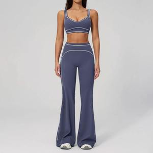 <b>Women's</b> Olive Green Wide Leg Pants High Waist Elastic Waist Loose Fit Full Length Solid Color Sporty Style With Side <b>Stripe</b> - Product Image 3