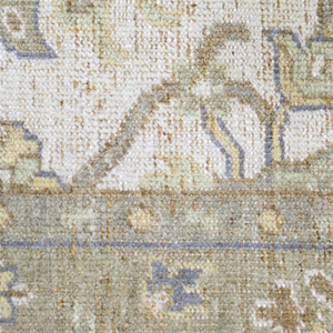 Tapis en laine tufté à la main Ivory Heritage Garden, motif floral géométrique moderne, tapis de zone à bordure, antidérapant, écologique, à poils épais, pour salon - Product Image 3