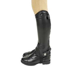 Bottes d'équitation en cuir noir avec fermeture à pression latérale pour l'entraînement et la compétition équestre - Product Image 3