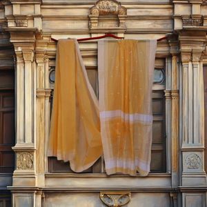 ผ้าส่าหรีผ้าฝ้ายชานเดรีสำหรับผู้หญิงที่สง่างาม |   ชุดแต่งกายอินเดียแบบดั้งเดิมที่มีสไตล์สำหรับงานแต่งงานผู้ใหญ่ งานเฉลิมฉลอง และโอกาสพิเศษ - Product Image 4