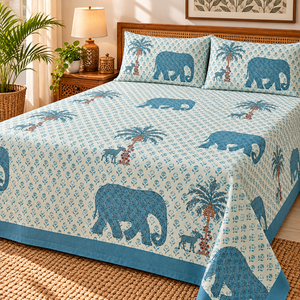 Juego de Sábanas de Algodón Blue Elephant, Colección de Ropa de Cama de Tela Suave Premium para Dormitorio, Hogar, Hotel, Habitación de Huéspedes, Suministro al por Mayor - Product Image 5