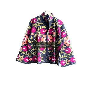 Chaqueta Unisex de invierno, abrigo bordado a mano, chaqueta de tela Ctton Suzani, abrigo, chaqueta corta de estilo bohemio Hippie, abrigo, ropa de fiesta - Product Image 1