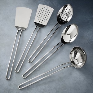Ensemble d'ustensiles de cuisine en acier inoxydable poli miroir de haute qualité avec manche long, pour une utilisation en cuisine, à bas prix en Inde - Product Image 1