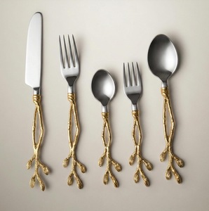 Juego de Cubiertos de Acero Inoxidable Chapado en Oro de Lujo Unicorn Handicrafts, Apto para Lavavajillas, Ecológico, Cuchara, Tenedor y Cuchillo Premium Modernos - Product Image 6