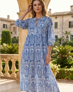 Chemise de nuit longue à manches longues pour femme, imprimé floral, col rond, 100% coton, décontractée, printemps, été, automne - Product Image 1