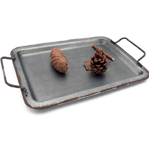 Plateau de service décoratif galvanisé, idéal pour servir du café et des desserts, ustensile de cuisine très demandé. - Product Image 1