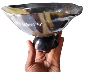 Indian Eco-Friendly Buffalo Horn Bowl Polished Nautical Home Decor Art Ware Available in All Sizes-Natural Animal Style <b>Crafts</b> - Product Image 1