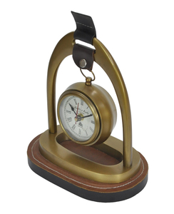 Souvenir Events Gift Items Decorative Silver Horse Stirrup Style Table <b>Clock</b> With Base Handmade Desk <b>Clock</b> Living Room Tabletop - Product Image 4
