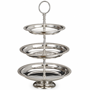 Soporte Escultural de Tres Niveles para Bombones con Hojas Plateadas, Hecho a Mano, para Hoteles, Bodas y Eventos, Tamaños y Colores Personalizables - Product Image 5