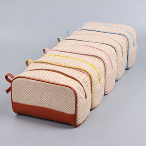 Bolsa de Cosméticos de Yute Ecológica Natural con Cierre, Organizador de Maquillaje Reutilizable, Bolsa de Viaje - Product Image 5