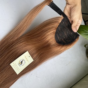 Qualité brute non traitée queue de cheval extension de cheveux humains 120g pleine queue de cheval perruque pince à cheveux brésilienne queue de cheval couleurs personnalisées - Product Image 3