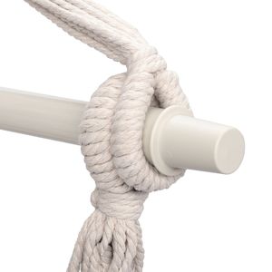 Sedia Sospesa Beige con Cuscino e Nappe, Comoda per Esterni e Interni - Product Image 3