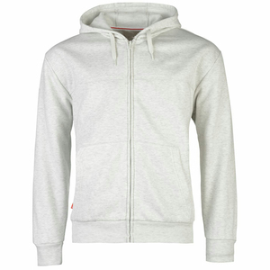 Sweat à capuche zippé pour homme, coupe classique, en molleton de coton/polyester respirant 220g, doux, avec broderie 3D et teinture unie - Product Image 1