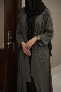 Ropa de mujer musulmana Los más vendidos Mujeres Abaya Dubai Ropa islámica Cuentas verdes Perla Buena calidad Abaya - Product Image 2