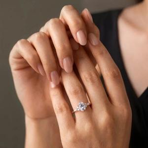 Anillo de Compromiso y Matrimonio de Diamante Moissanita Personalizado, Plata 925, Disponible a Precio de Fábrica - Product Image 5