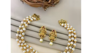Elegante y Lujoso Juego de Perlas Clásicas para Boda, Joyería de Latón Chapado en Oro con Kundan, Joyería de Moda Nupcial - Product Image 3