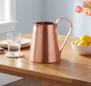 Carafe en cuivre minimaliste avec poignée, pichet décoratif pour servir, pour les intérieurs de cuisine modernes, pichet en cuivre au design minimaliste - Product Image 4