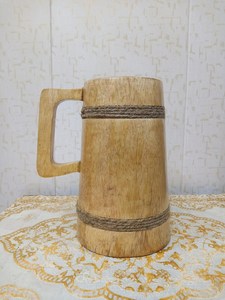 Mug à bière Viking en bois poli fait main, rustique, médiéval, écologique, gravé sur mesure, personnalisé, objet de collection - Product Image 6