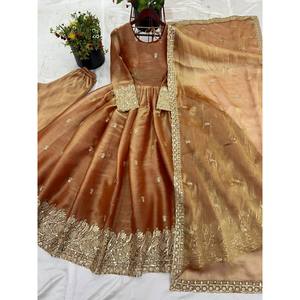 Vestido de fiesta XL de diseñador, conjunto de fondo y Dupatta con bordado pesado, aspecto elegante - Product Image 6