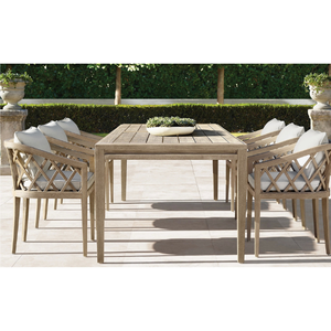 Rectangular Teak <b>Wood</b> Dining <b>Table</b> Modern Style Durable & Weather Resistant for Outdoor Use in Hotels and Villas - Product Image 6