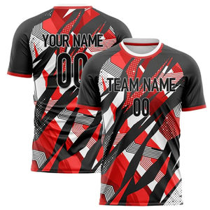 Maillot de football personnalisé 2026 avec nom et numéro d'équipe, col rond, noir, respirant, séchage rapide, uniforme d'équipe - Product Image 4